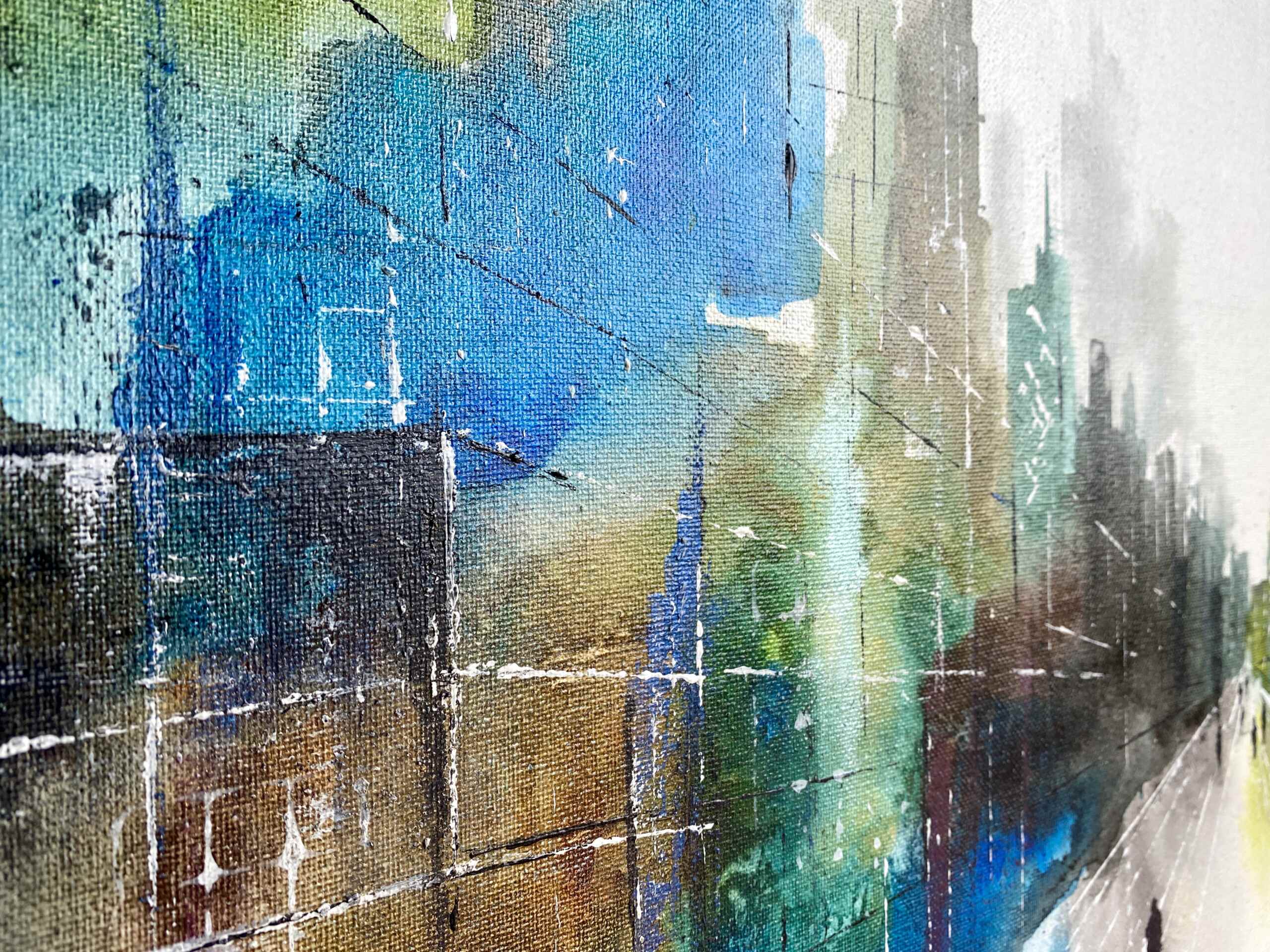 Detailansicht des Kunstwerks „City Blues“ von Nina Groth