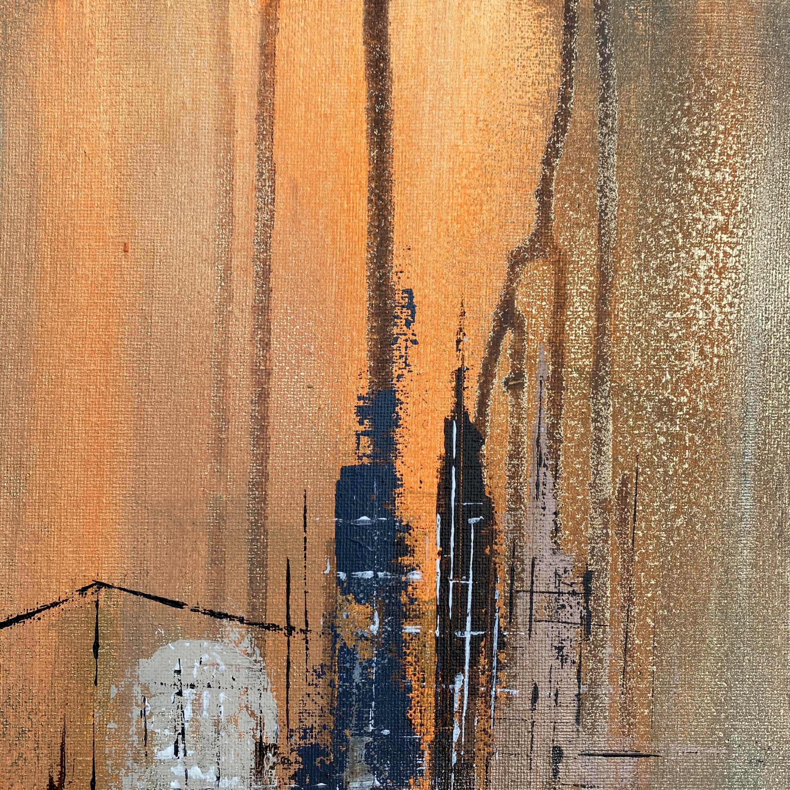 Detail of artwork "Lights of the City No 1" by Nina Groth