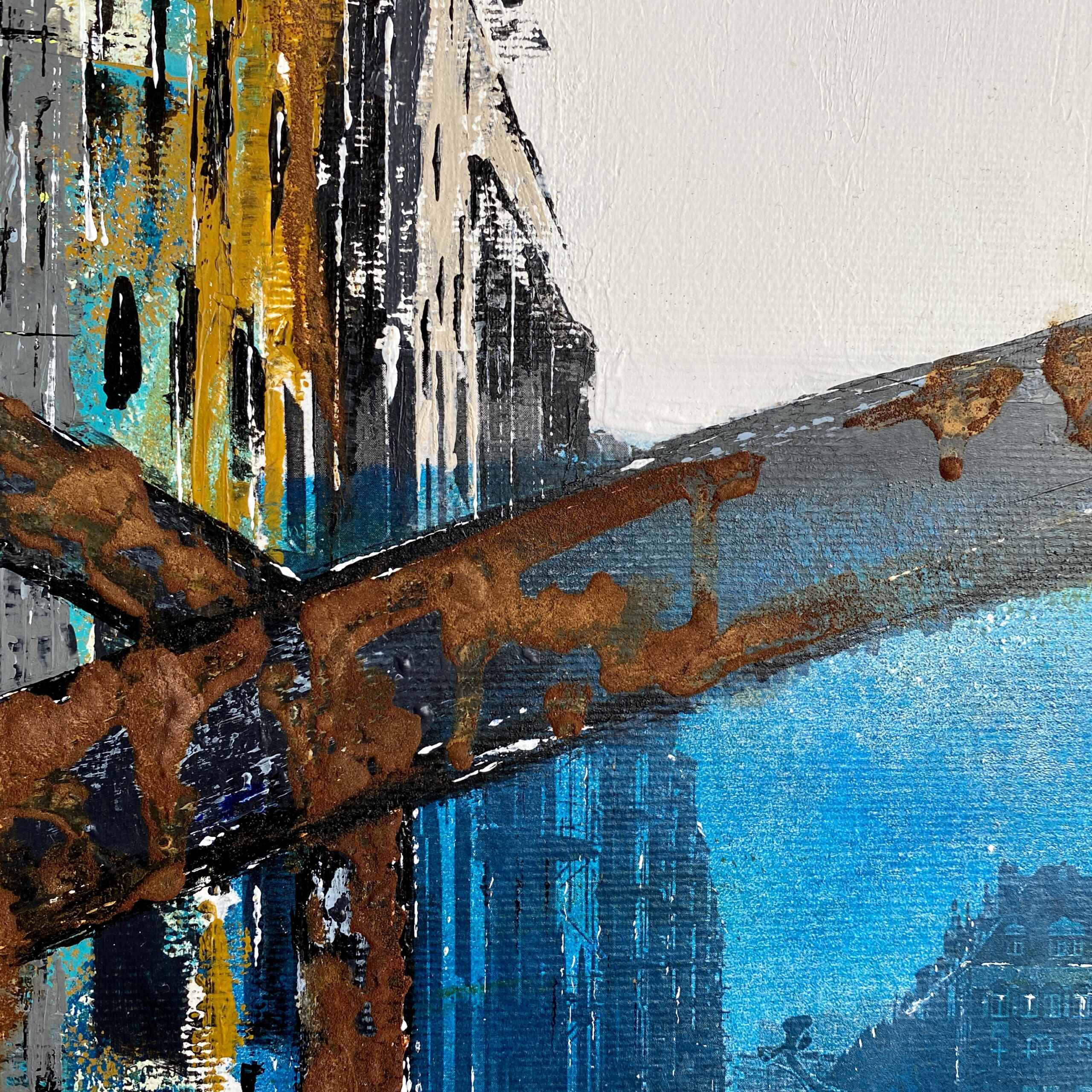 Detail of artwork "Bridges of Hamburg No 1” by Nina Groth