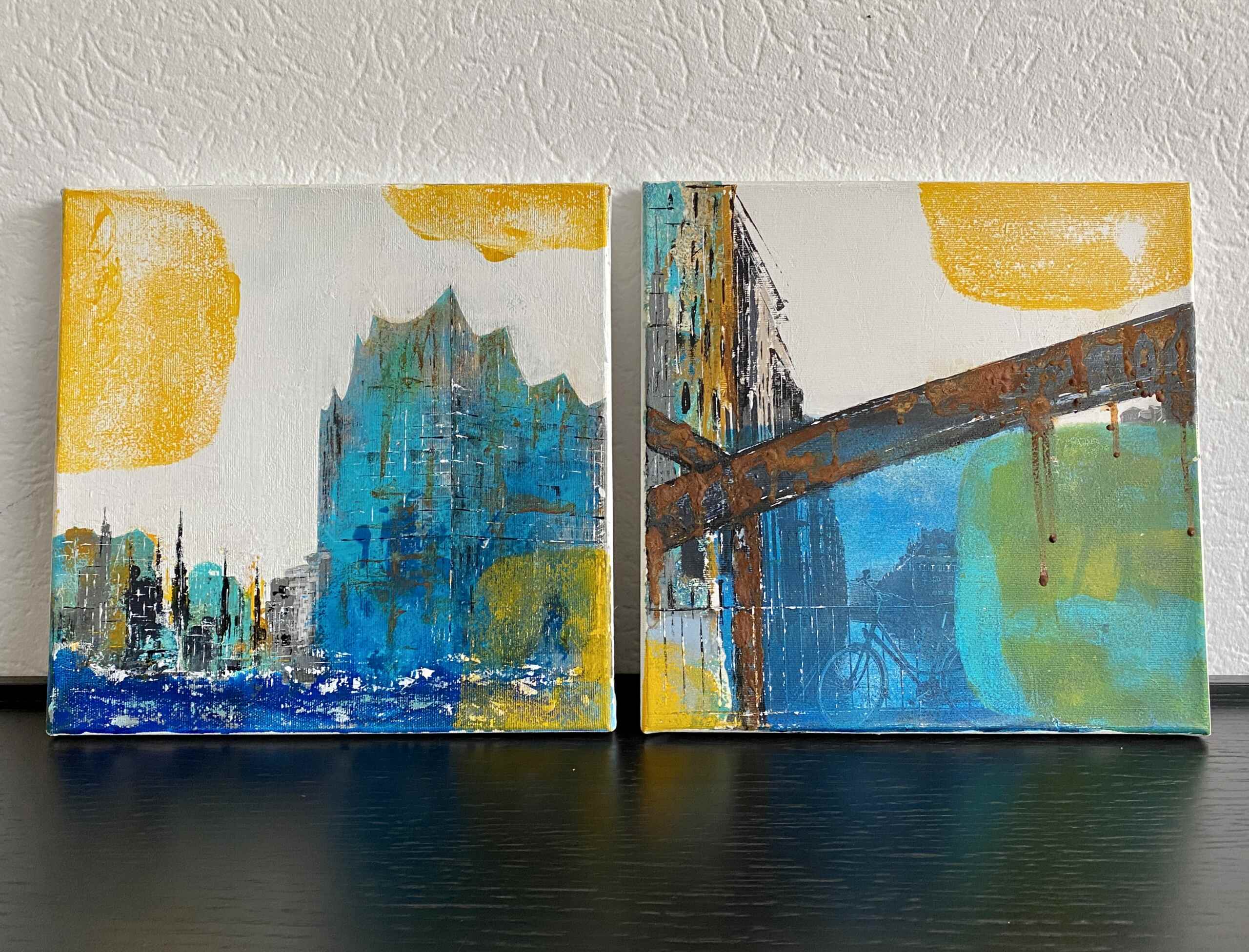 Two artworks from the "Tribute to Hamburg" series by Nina Groth