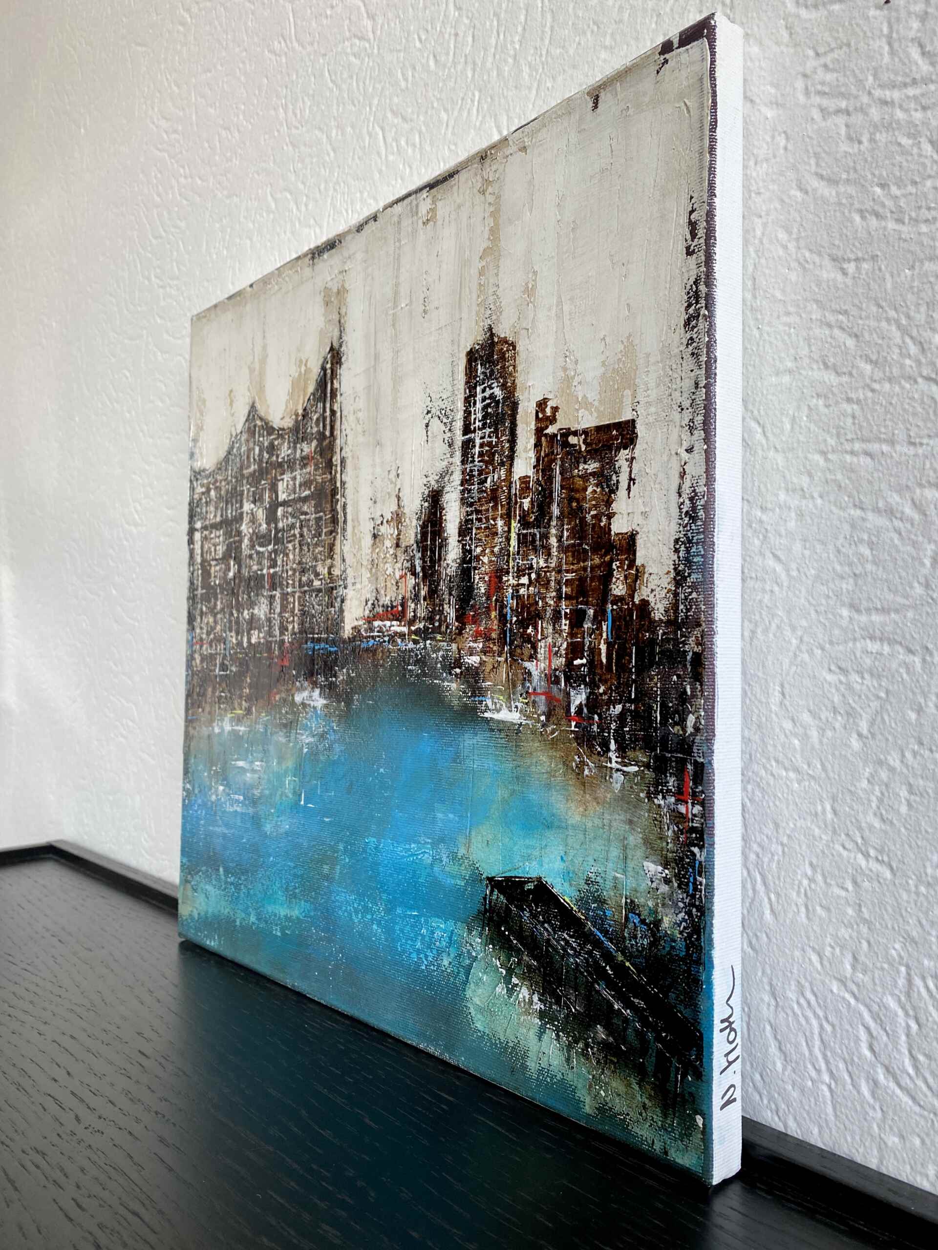 Side view of artwork "Elbe View No 1" by Nina Groth