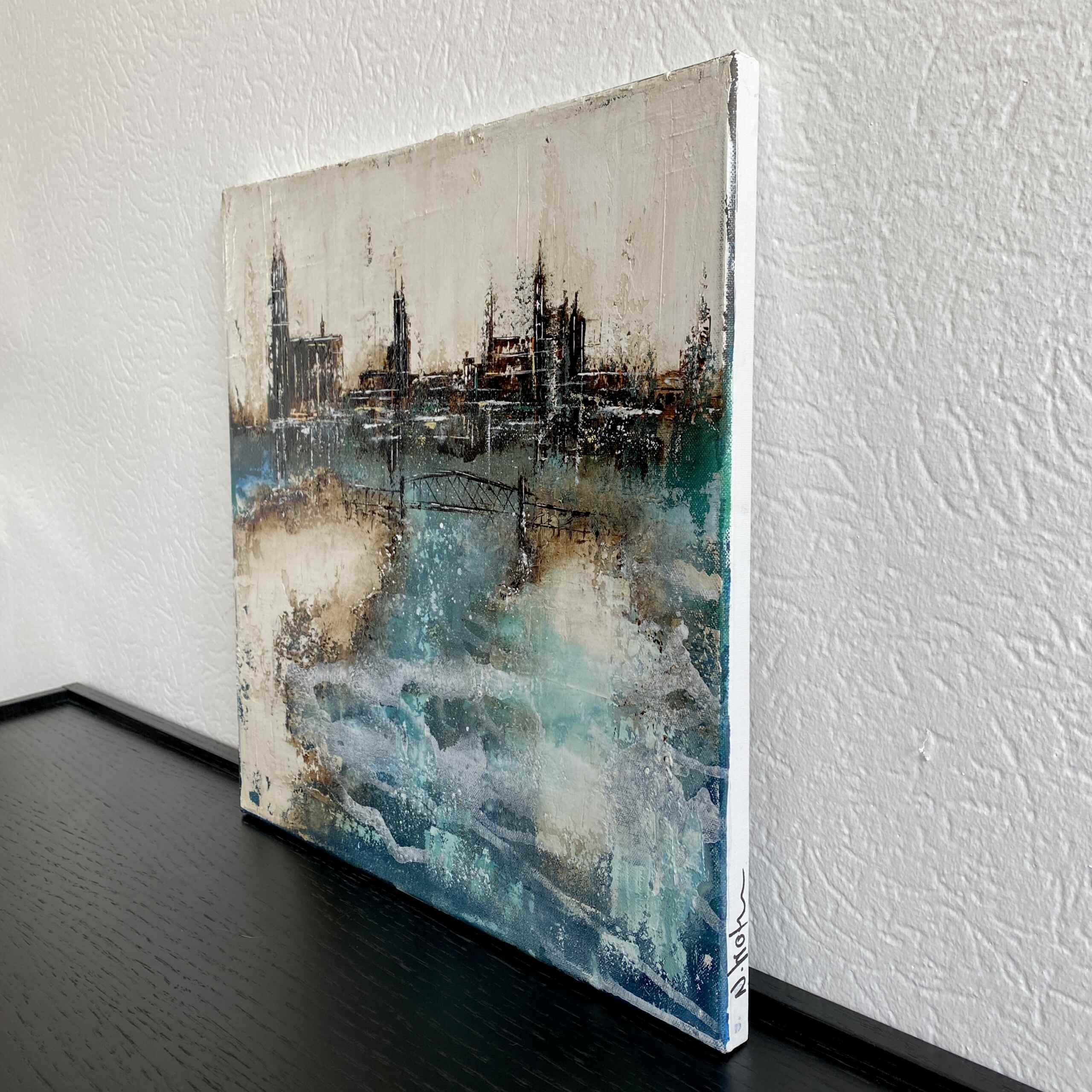 Side view of artwork "Elbe Impressions No 3" by Nina Groth
