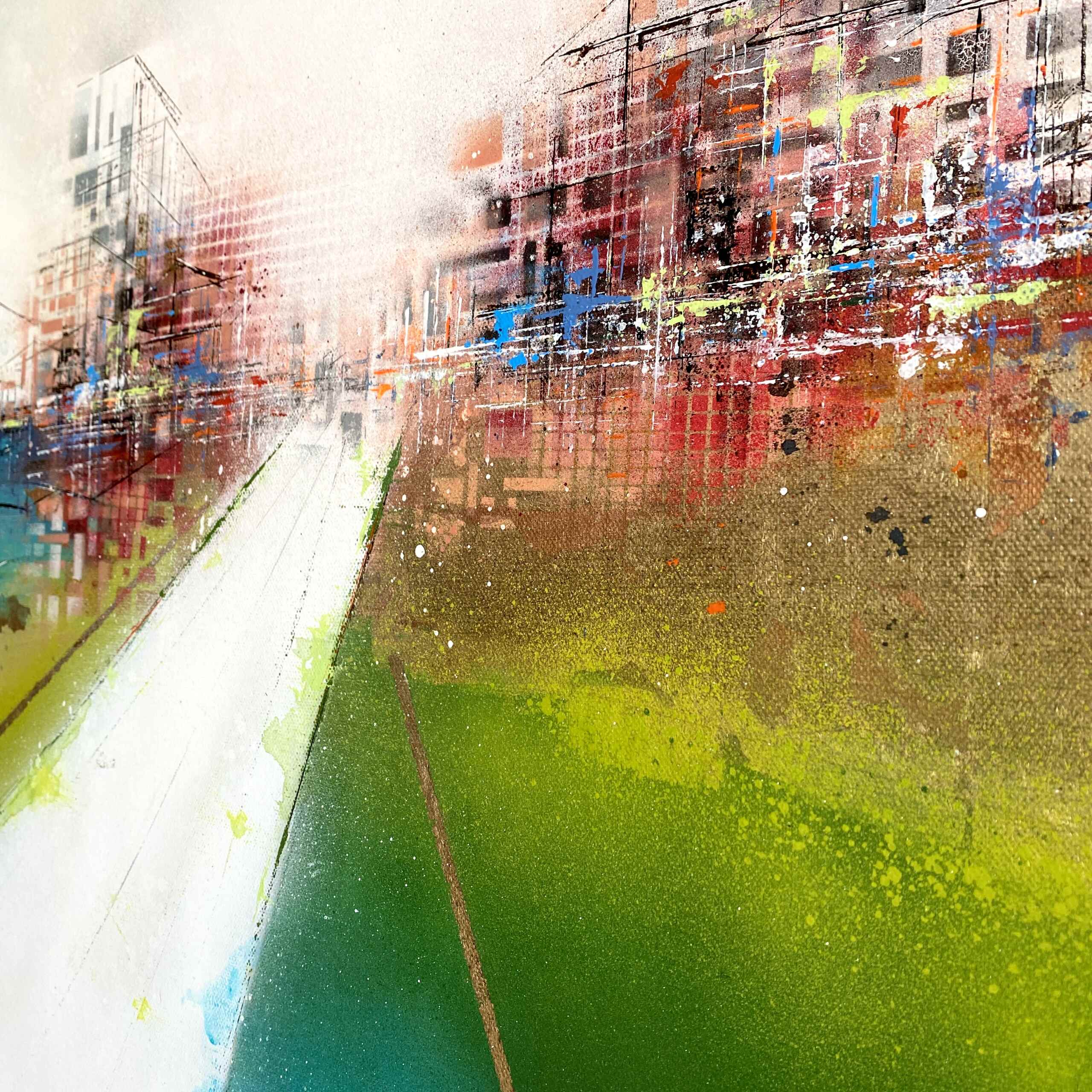 Detail of artwork "City Calling No 1" by Nina Groth