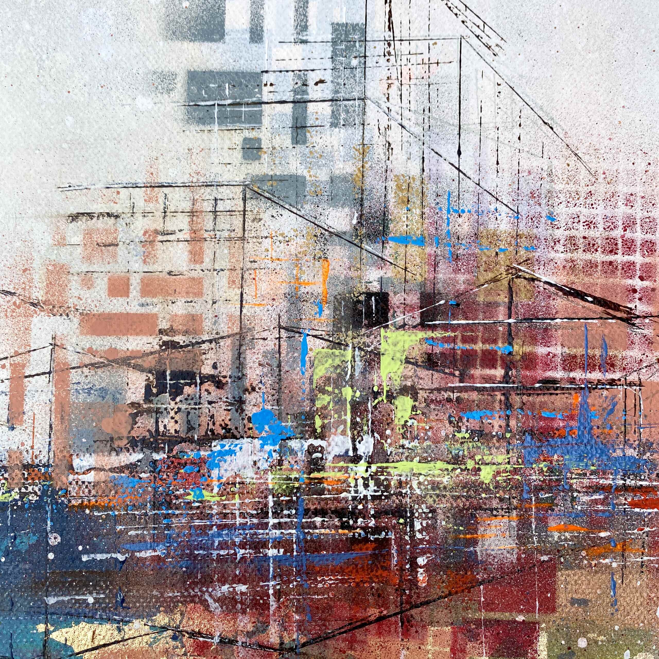 Detail of artwork "City Calling No 1" by Nina Groth