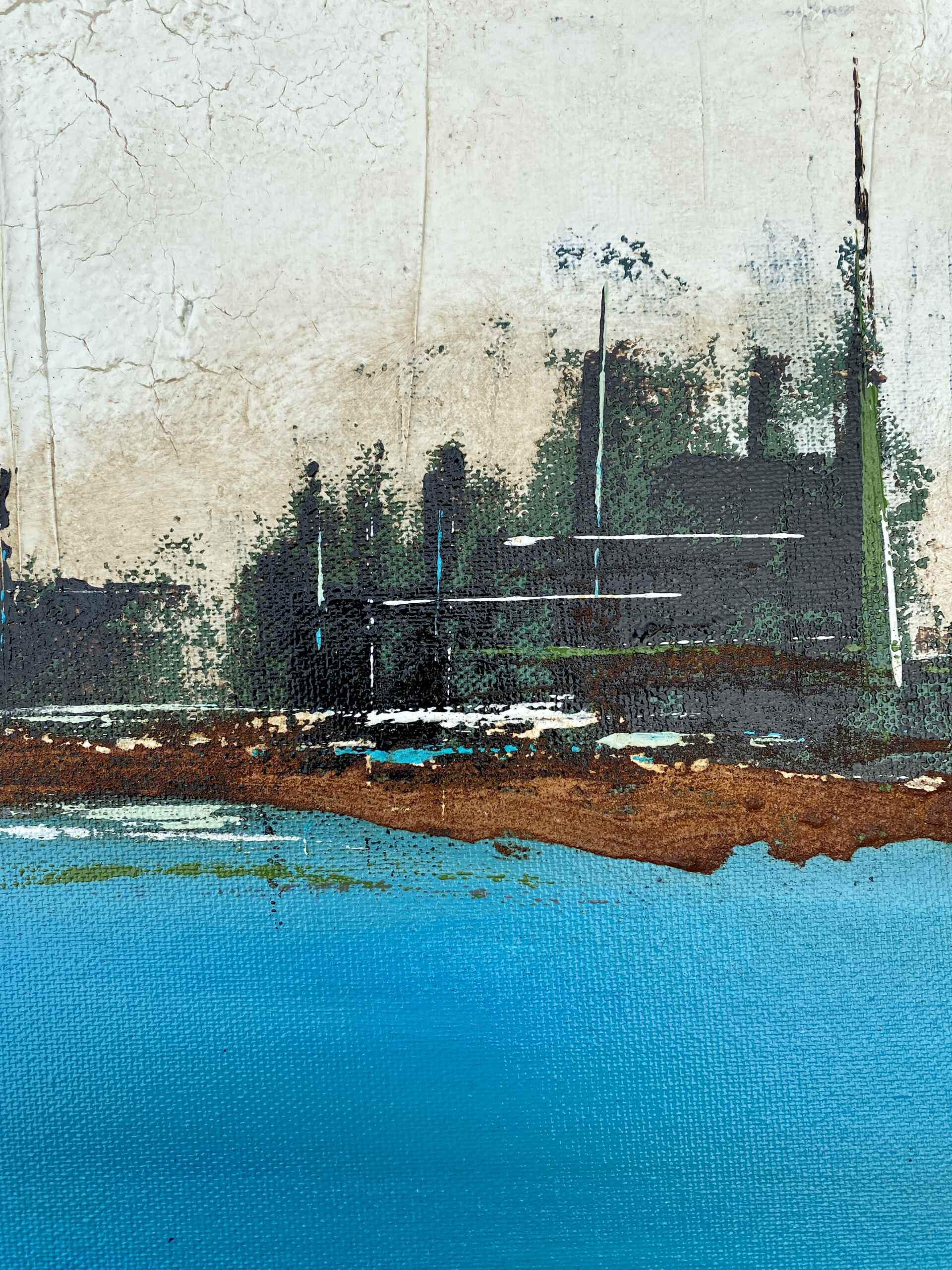 Detailansicht des Triptychons „Alles im Fluss“ von Nina Groth