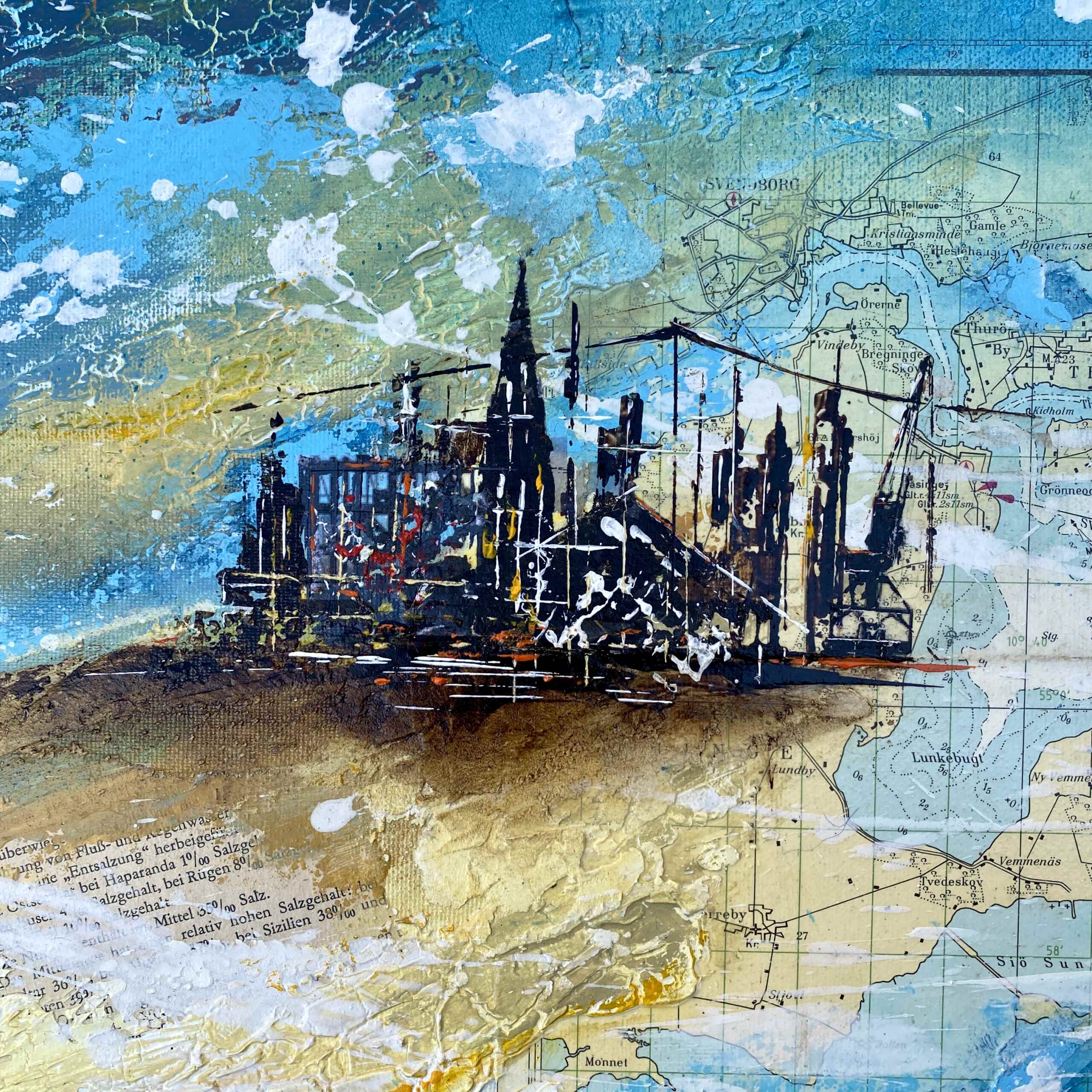 Detail of artwork "Globetrotter on the Great Belt" by Nina Groth