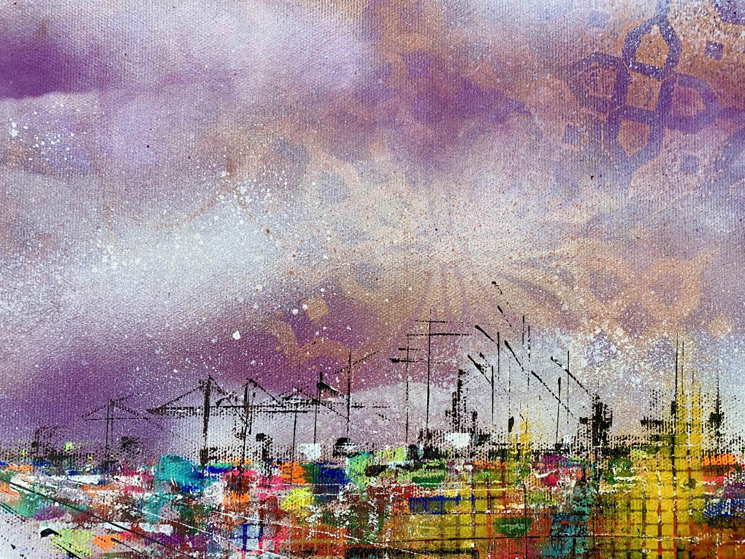 Detail of artwork "Purple Clouds" by Nina Groth