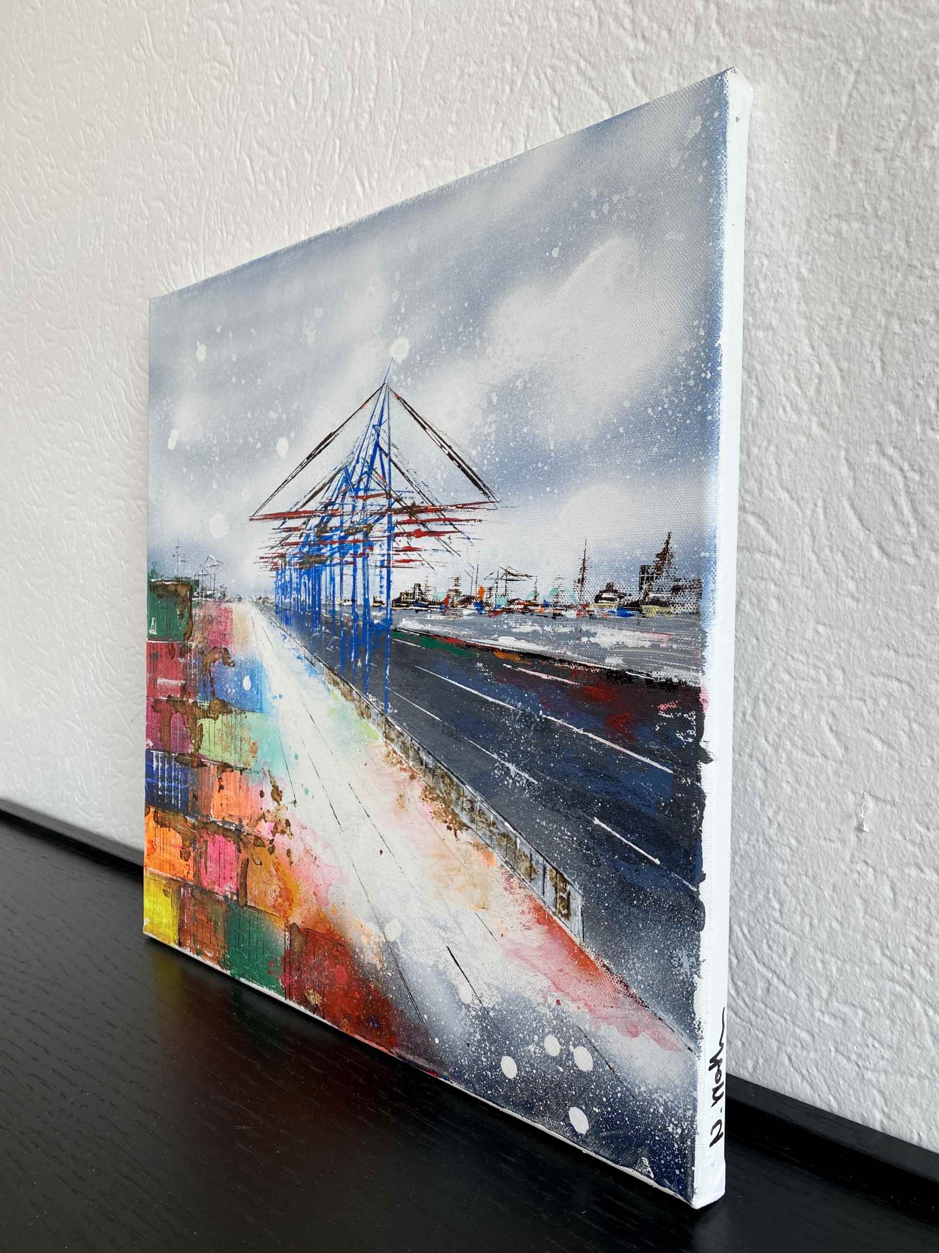 Side view of artwork "Dock No 6" by Nina Groth