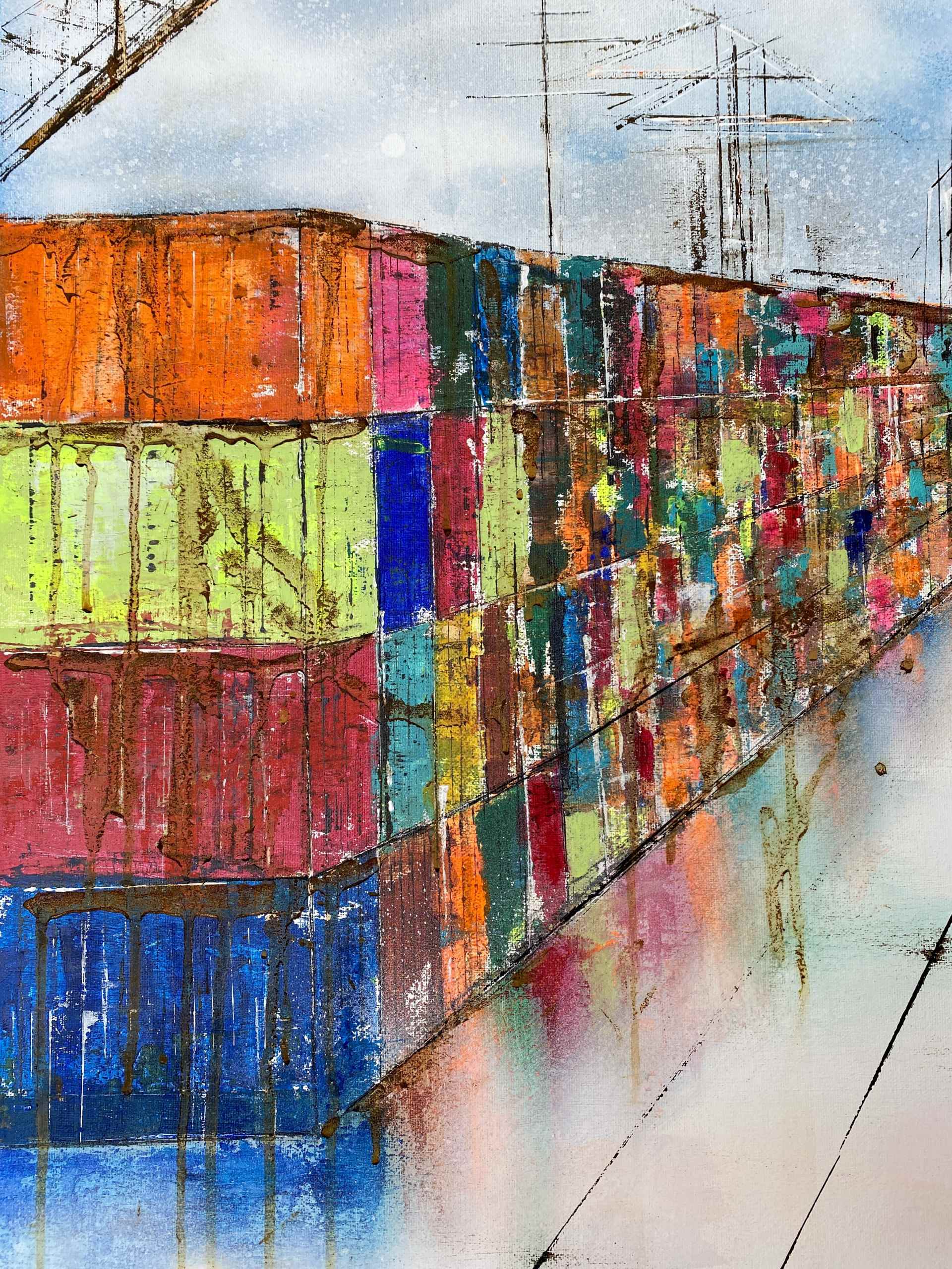 Detail of artwork "Dock No 7" by Nina Groth