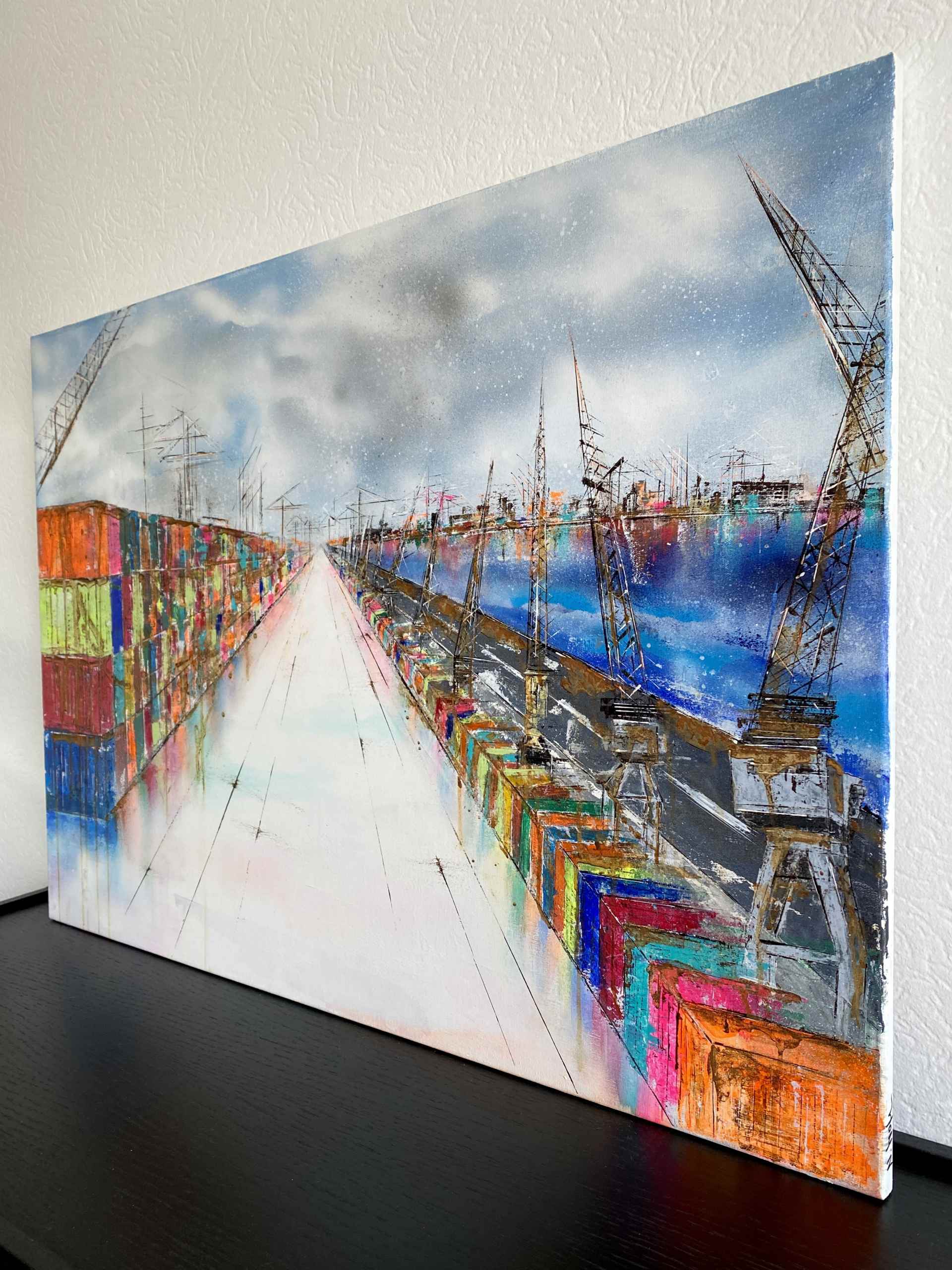 Side view of artwork "Dock No 7" by Nina Groth