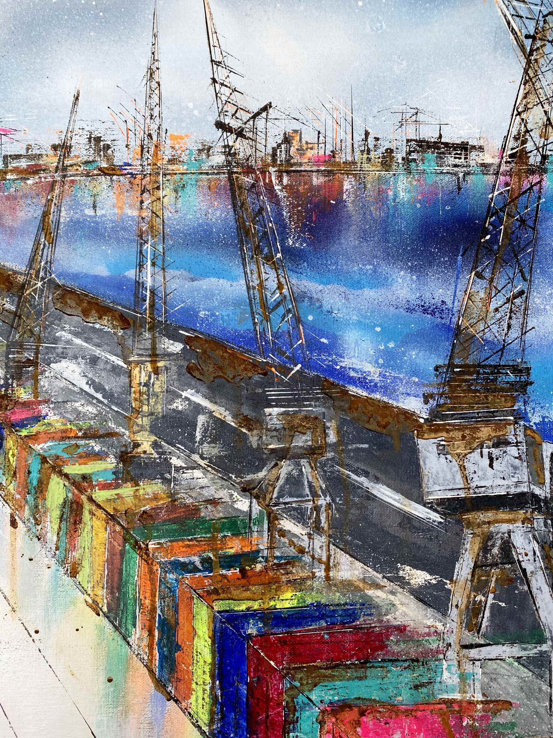 Detailansicht Kunstwerk „Dock No 7“ von Nina Groth