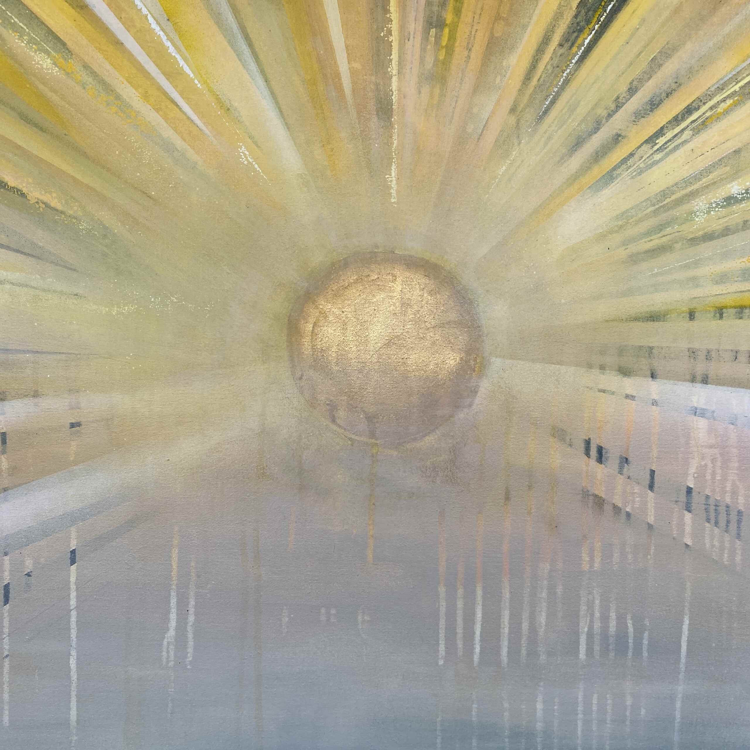 Detailansicht Kunstwerk „Sonnenstrahlen & Regenponton“ von Nina Groth