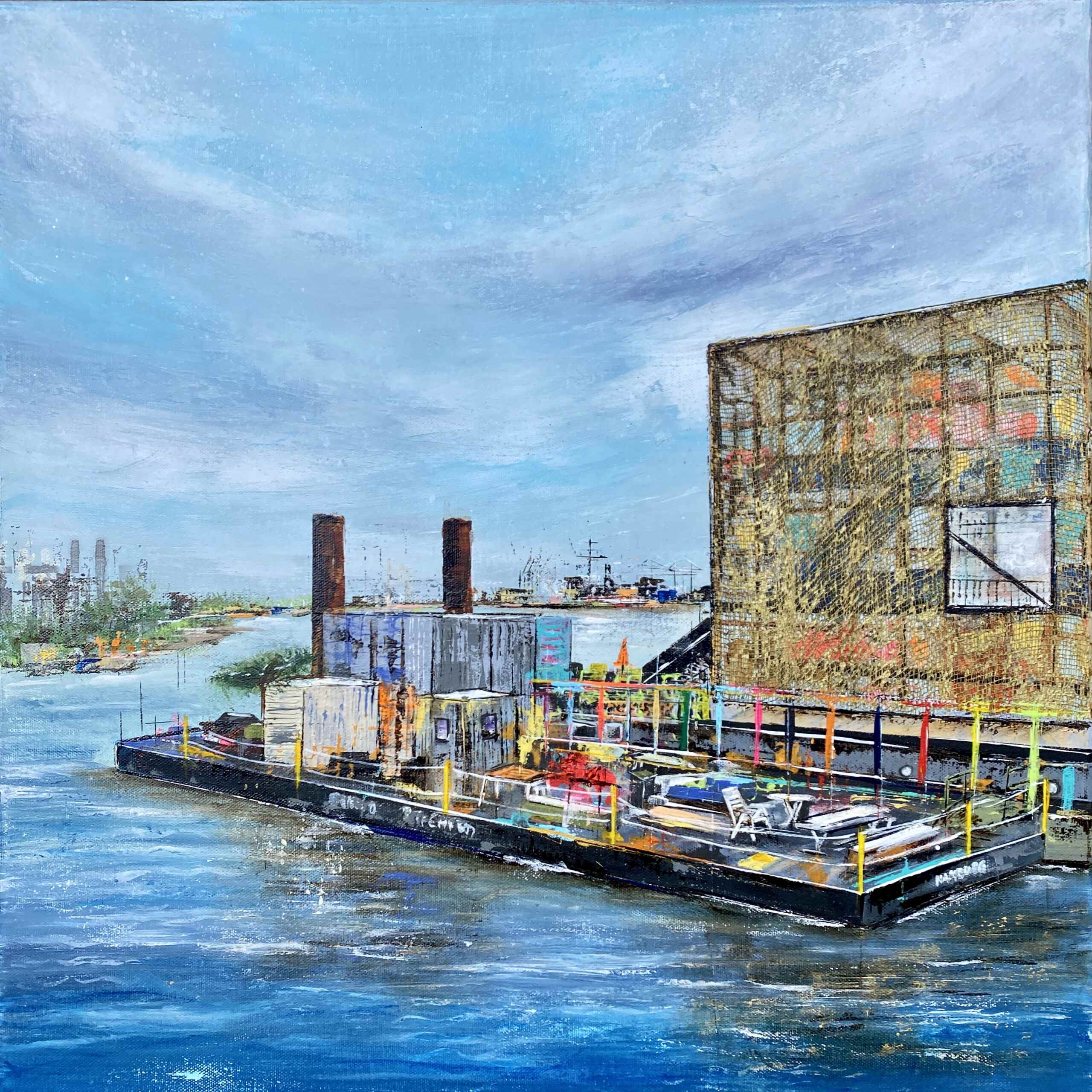 Künstlerische Auftragsarbeit „Cafe Entenwerder 1“ von Nina Groth Künstlerische Auftragsarbeit „Cafe Entenwerder 1“ von Nina Groth