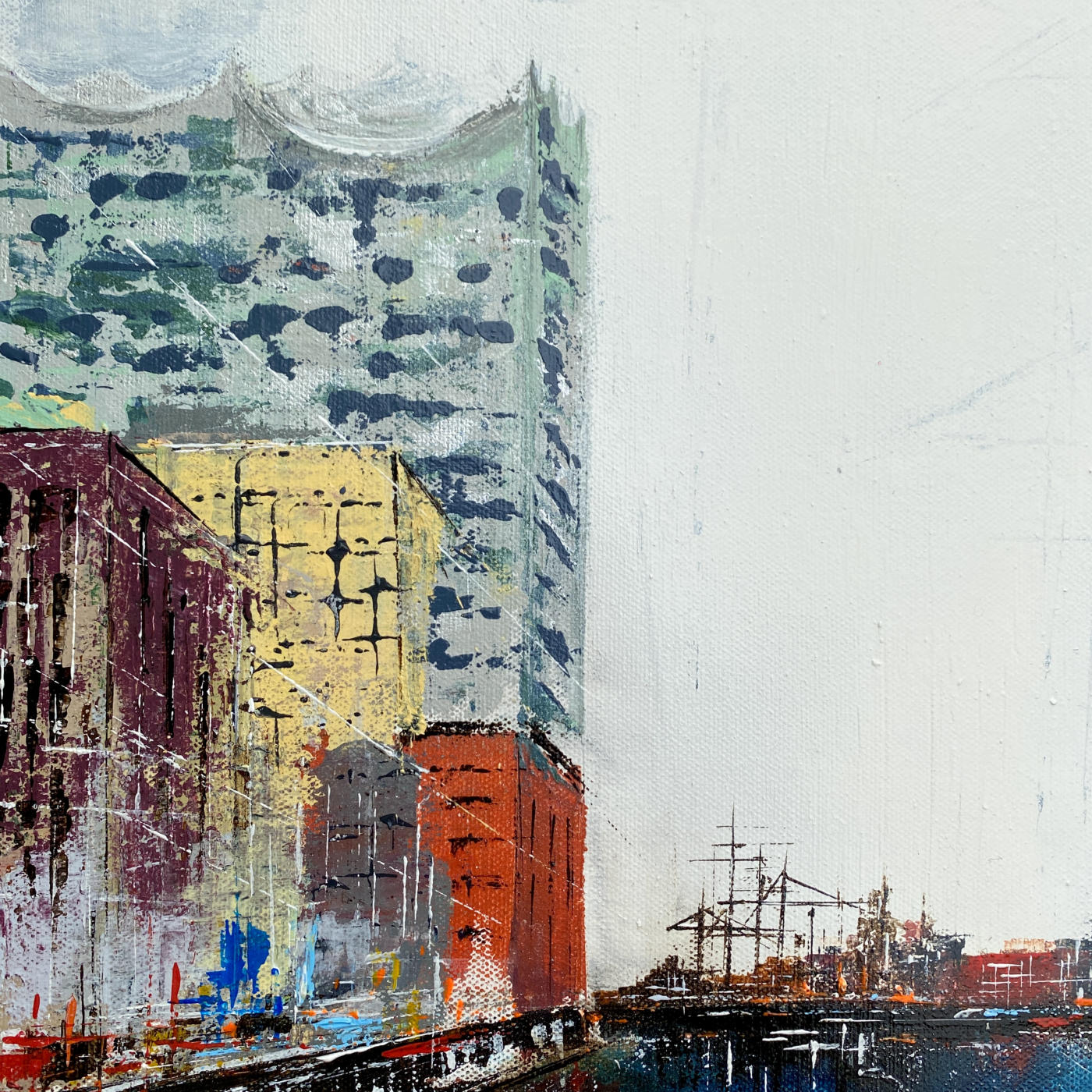 Sandtorkai | Detail Elbphilharmonie Detail aus Sandtorkai – Elbphilharmonie mit angrenzender Stadtstruktur