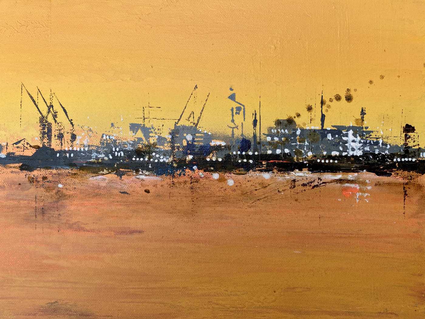 Schluss mit Grau | Detail Hafenkräne Detail aus Schluss mit Grau – Industrie-Silhouette mit Hafenkränen