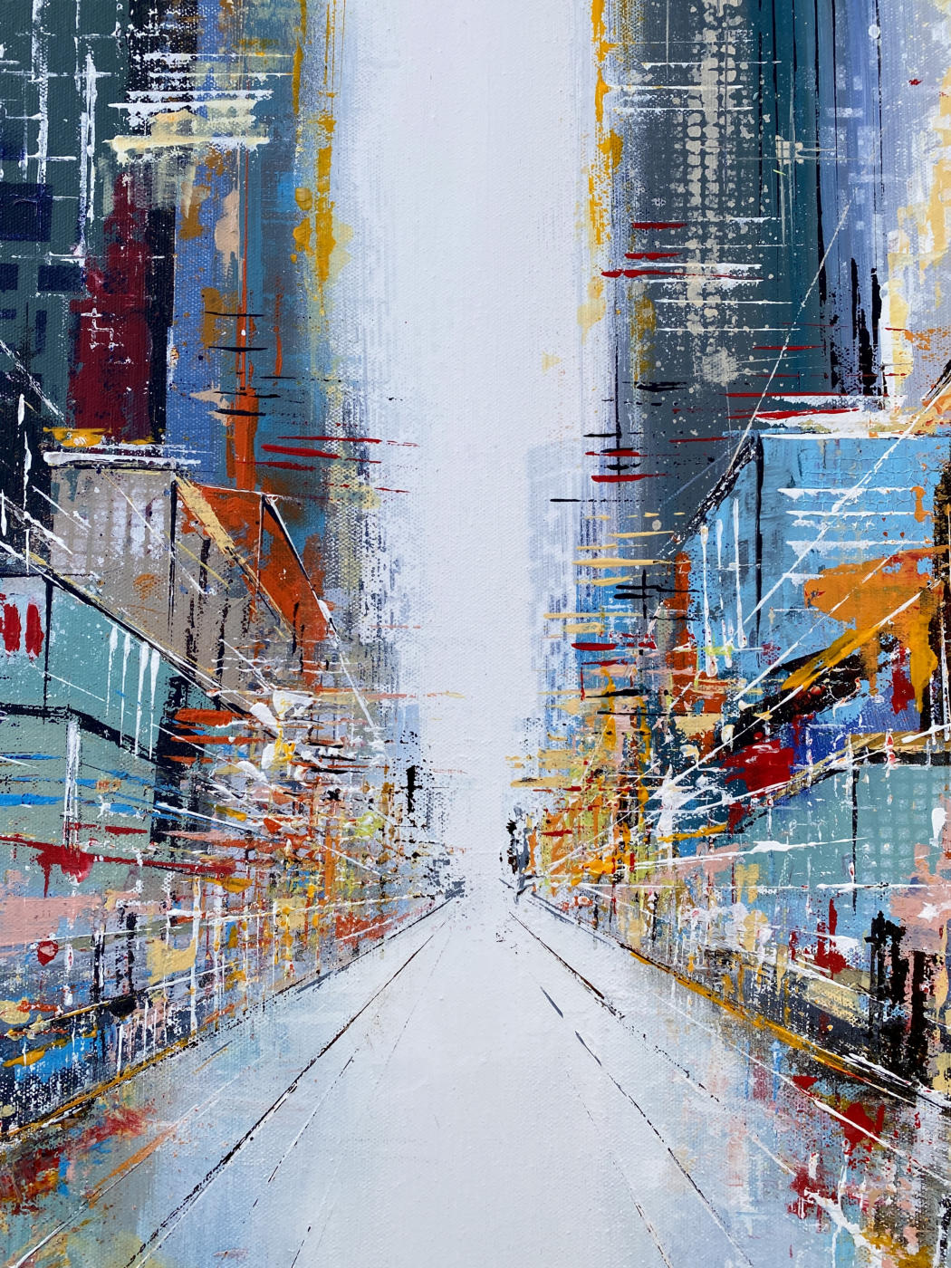 Das was kommt | Detail Fluchtpunkt Detail aus Das was kommt – zentraler Fluchtpunkt mit urbaner Architektur