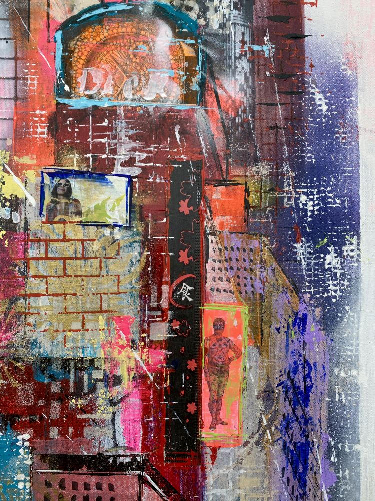 With a Little Help from Google | Detail Collage Detail aus With a Little Help from Google – urbane Collage- und Architekturstruktur