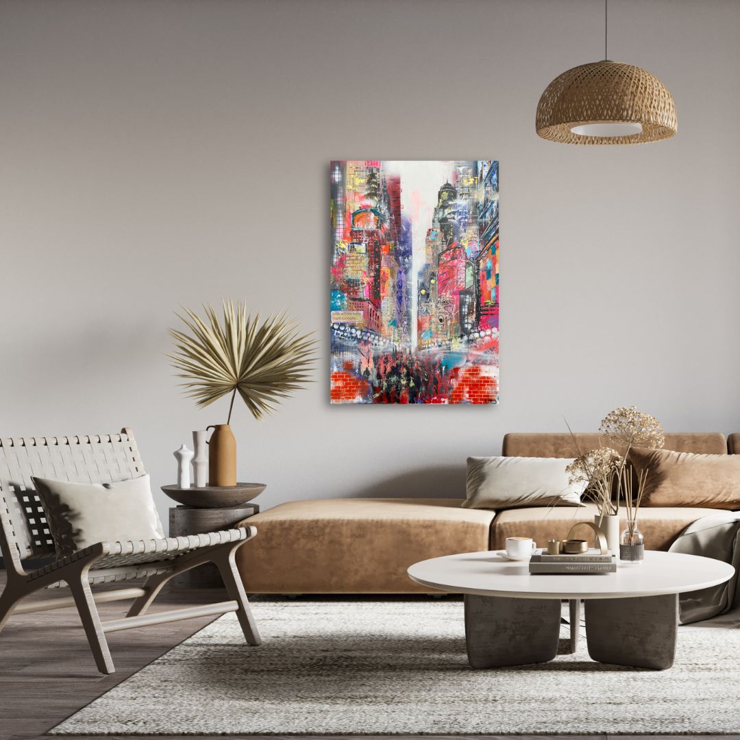 With a Little Help from Google | Wohnraumbeispiel Moderne Stadtmalerei With a Little Help from Google von Nina Groth in moderner Wohnraumsituation – urbanes Stadtgemälde