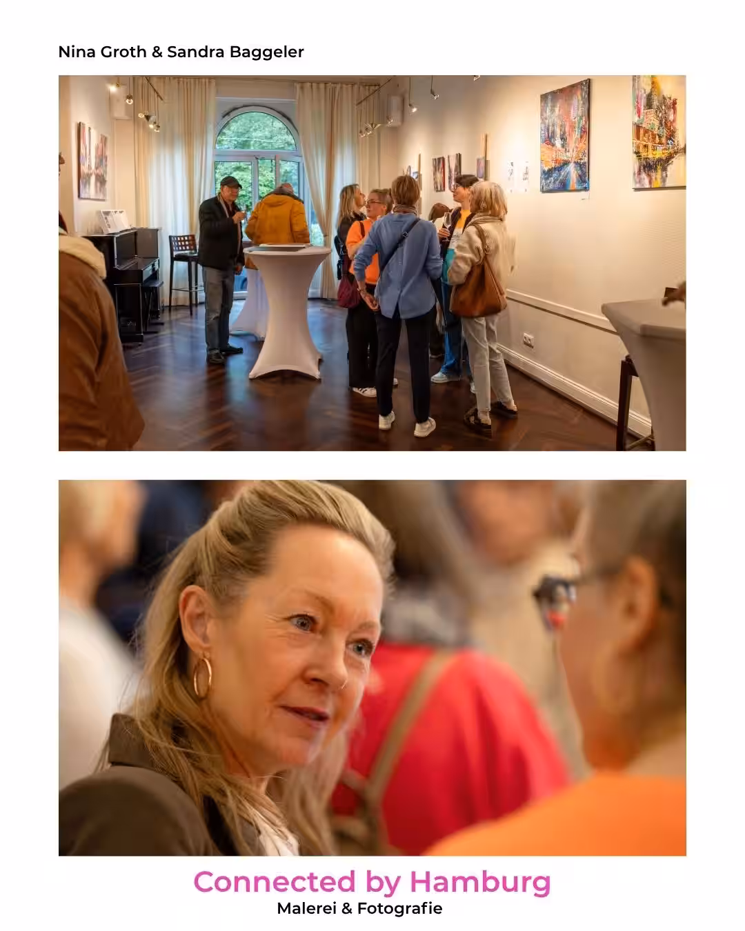 Gäste beim Afterwork-Abend der Ausstellung Connected by Hamburg
